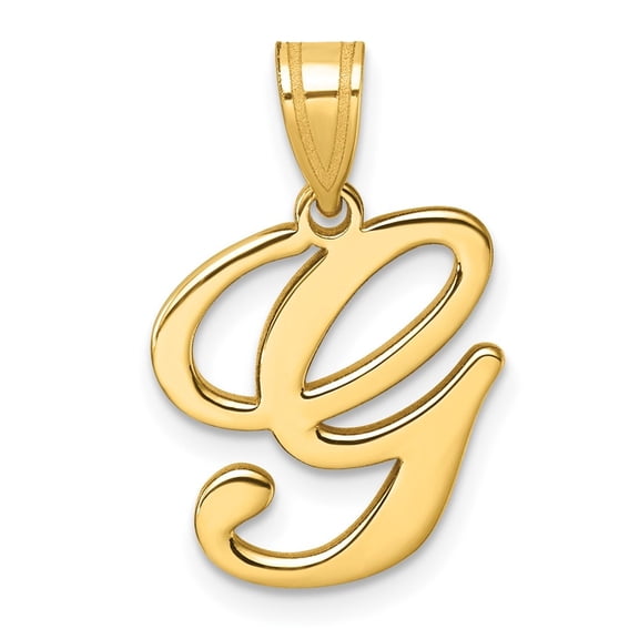 Diamond2Deal 14K Yellow Gold Script Letter G Initial Pendant