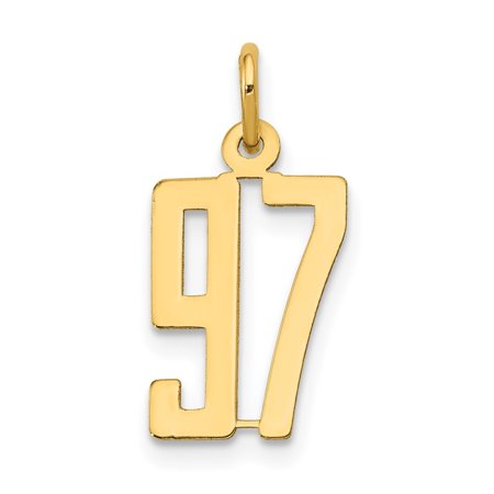 Diamond2Deal 14K Yellow Gold Small Elongated Number 97 Charm for Women