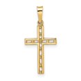thumbnail image 1 of Diamond2Deal 14K Yellow Gold Solid Cross Pendant for Women (L- 0.94 in, W- 0.45 in), 1 of 4