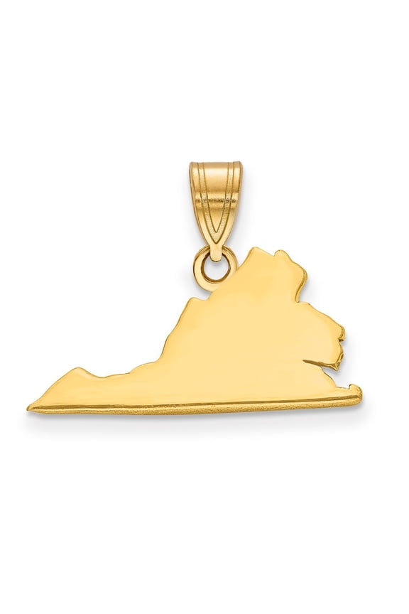 14K Yellow Gold Virginia State Pendant for Women