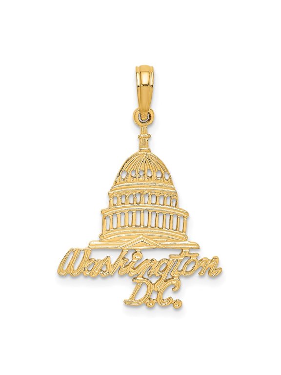 14K Yellow Gold WASHINGTON D.C. Capital Building Pendant for Women