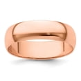 thumbnail image 1 of Diamond2Deal 14k Rose Gold 6mm Lightweight Half Round Wedding Band Ring for Women Size 10, 1 of 1