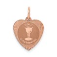 thumbnail image 1 of Diamond2Deal 14K Rose Gold Holy Communion Heart Charm Pendant for Women (L- 0.75 in, W- 0.56 in), 1 of 4
