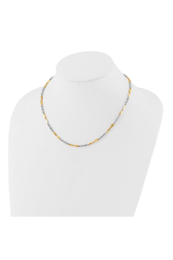 Diamond2Deal 14k Two-Tone Gold Polished Chain Necklace for Men 18"
