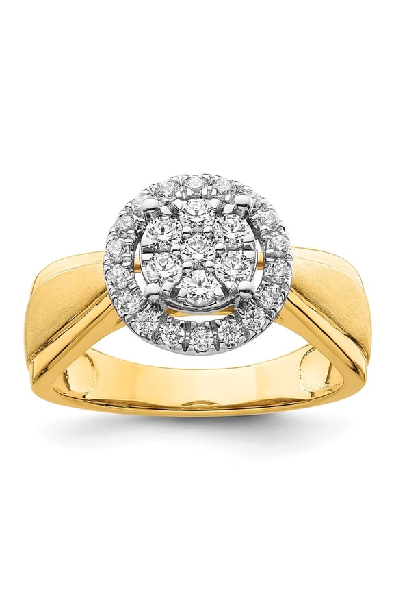 14k Two-tone Gold Lab Grown Diamond VS/SI GH, Cluster Ring for Women Size- 7