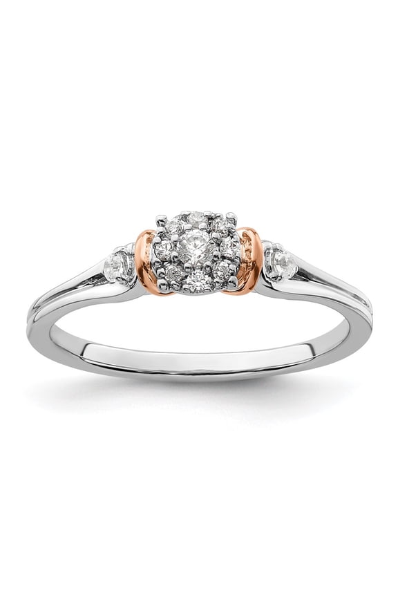 14k Two-tone Gold Lab Grown Diamond VS/SI GH, Cluster Ring for Women Size- 7