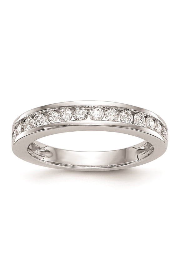 14k White Gold 1/2 carat Channel-set Diamond Complete Wedding Band for Women Size- 7