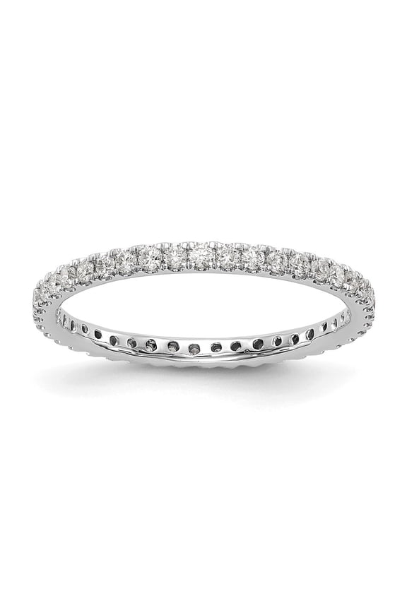14k White Gold 1/2 carat Lab Grown Diamond VS/SI D E F Size 7.5 Eternity Ring for Women