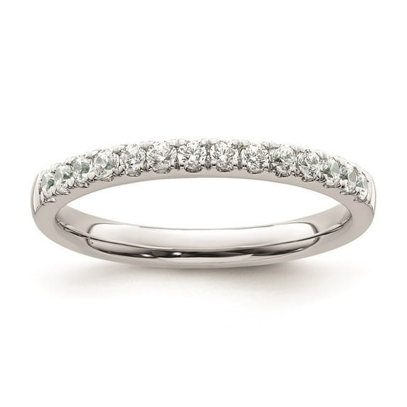 Diamond2Deal 14k White Gold 1/3 carat Diamond Complete Wedding Band for Women Size- 7