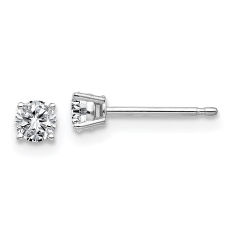 Diamond2Deal 14k White Gold 1/3ct. 3.5mm Round JK Color Earrings