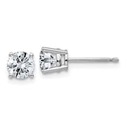 Diamond2Deal 14k White Gold 1ct. 5.0mm Round D E F Pure Earrings