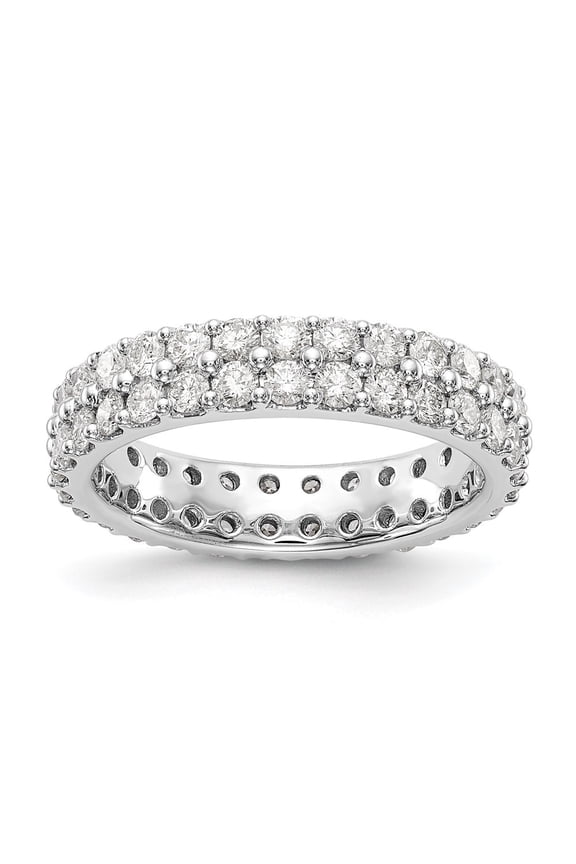 14k White Gold 2 carat Lab Grown Diamond VS/SI D E F Size 6.5 Eternity Ring for Women