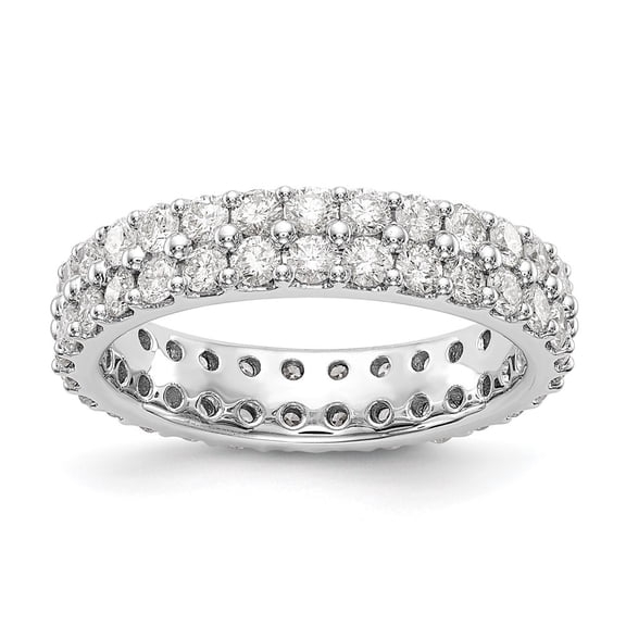 Diamond2Deal 14k White Gold 2 carat Lab Grown Diamond VS/SI D E F Size 6 Eternity Ring for Women