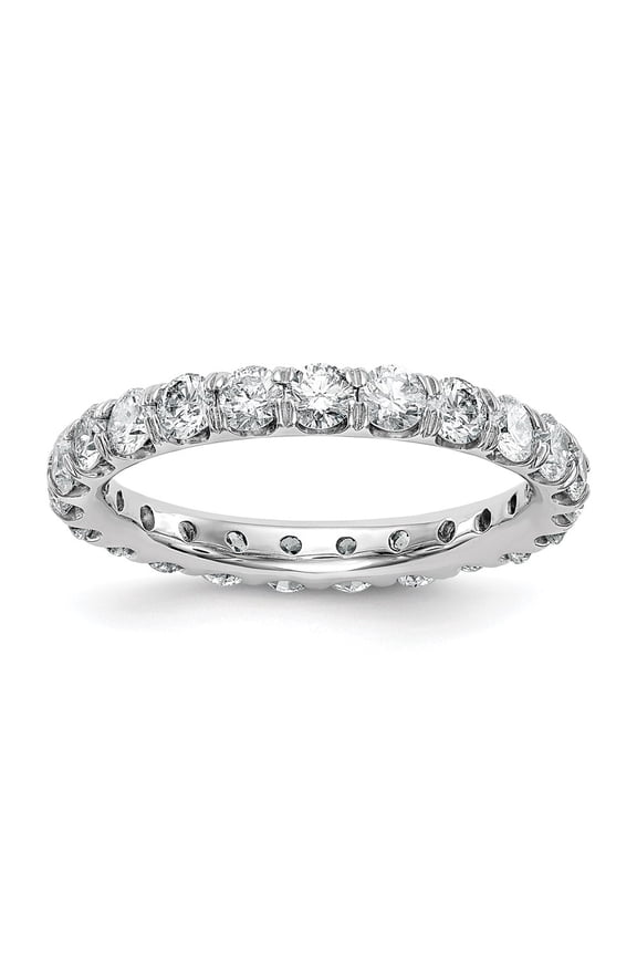 14k White Gold 2 carat Lab Grown Diamond VS/SI D E F Size 7 Eternity Ring for Women