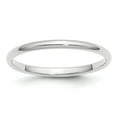 thumbnail image 1 of Diamond2Deal 14k White Gold 2mm Half-Round Wedding Band Ring for Women Size 11, 1 of 1