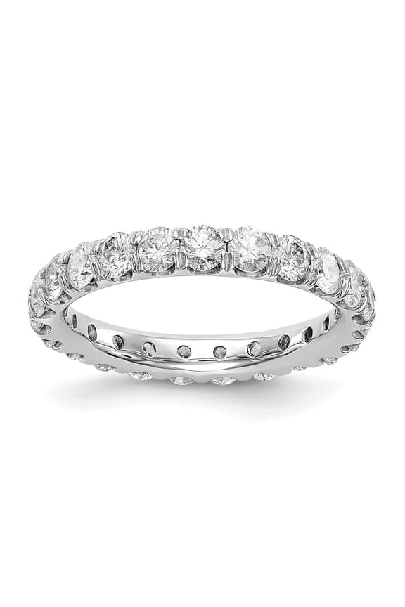 14k White Gold 3 carat Lab Grown Diamond VS/SI D E F Size 6 Eternity Ring for Women