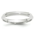 thumbnail image 1 of Diamond2Deal 14k White Gold 3mm Half Round with Edge Wedding Band Ring for Women Size 10, 1 of 1