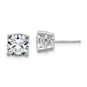 Diamond2Deal 14k White Gold 4ct. 7.5mm Cushion D E F Pure Earrings