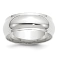 thumbnail image 1 of Diamond2Deal 14k White Gold 8mm Half Round with Edge Wedding Band Ring for Women Size 10.5, 1 of 1