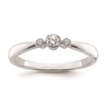 thumbnail image 1 of Diamond2Deal 14k White Gold Beaded Edge Petite 3-Stone 1/15 carat Round Diamond Complete Promise/Engagement Ring for Women Size- 7, 1 of 5