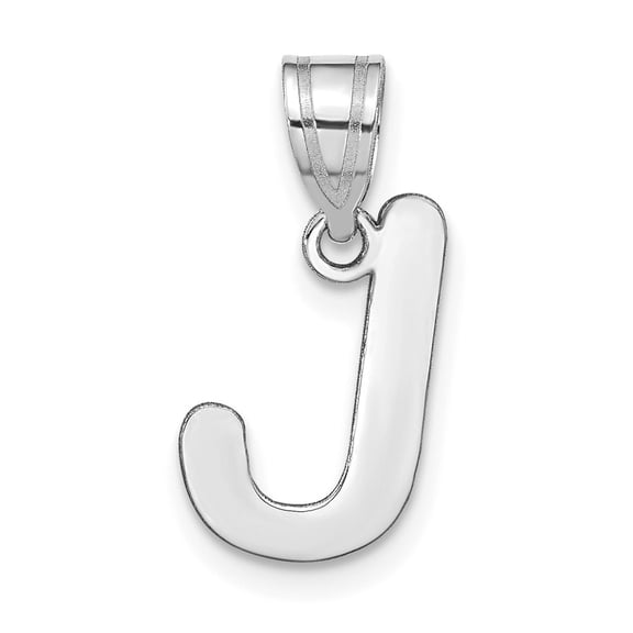 Diamond2Deal 14k White Gold Bubble Letter J Initial Pendant for Women