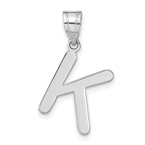 Diamond2Deal 14k White Gold Bubble Letter K Initial Pendant for Women
