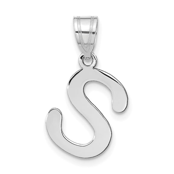 Diamond2Deal 14k White Gold Bubble Letter S Initial Pendant for Women