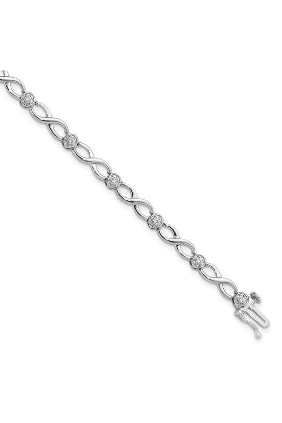 14k White Gold Lab Grown Diamond Bracelet 7inch for Women