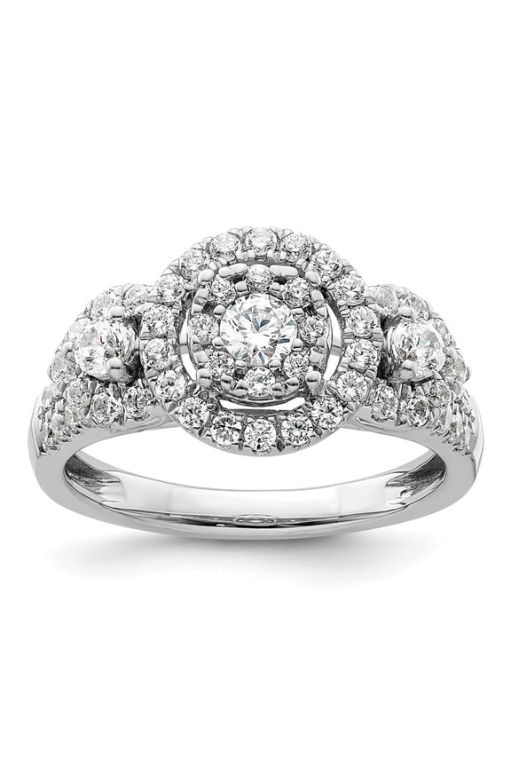 14k White Gold Lab Grown Diamond VS/SI GH, Cluster Ring for Women Size- 7