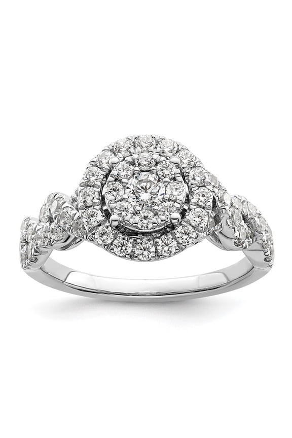 14k White Gold Lab Grown Diamond VS/SI GH, Cluster Ring for Women Size- 7