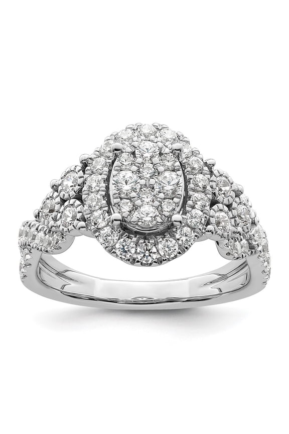 14k White Gold Lab Grown Diamond VS/SI GH, Cluster Ring for Women Size- 7