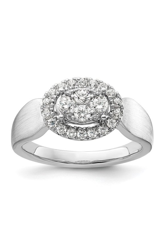 14k White Gold Lab Grown Diamond VS/SI GH, Cluster Ring for Women Size- 7