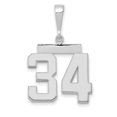 thumbnail image 1 of Diamond2Deal 14k White Gold Medium Polished Number 34 Charm Pendant for Women, 1 of 1