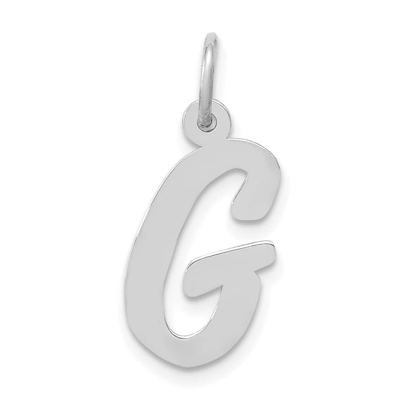 Diamond2Deal 14k White Gold Medium Script Letter G Initial Pendant for Women