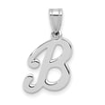 thumbnail image 1 of Diamond2Deal 14k White Gold Script Letter B Initial Pendant for Women(L- 15.38 mm, W- 11.72 mm), 1 of 5
