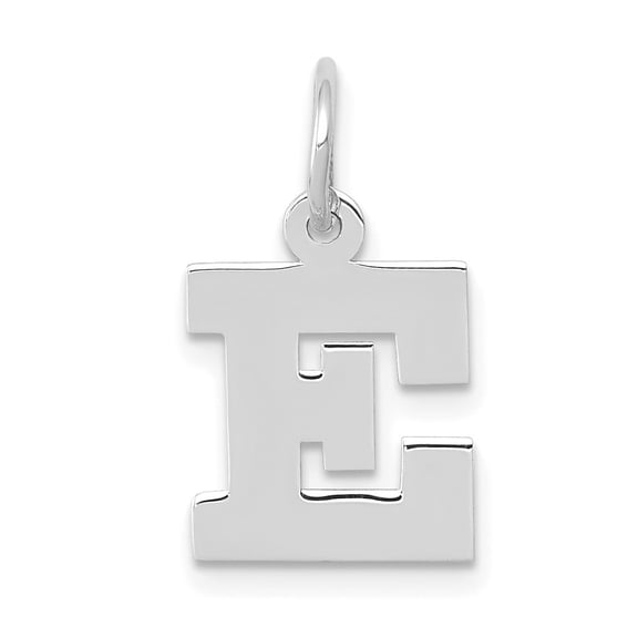 Diamond2Deal 14k White Gold Small Block Letter E Initial Pendant for Women