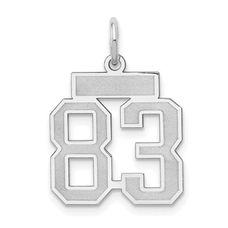 Diamond2Deal 14k White Gold Small Satin Number 83 Charm for Women