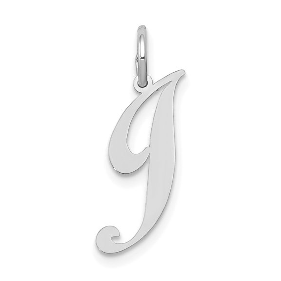 Diamond2Deal 14k White Gold Small Script Letter J Initial Pendant for Women