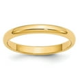 thumbnail image 1 of Diamond2Deal 14k Yellow Gold 2.5mm Lightweight Half Round Wedding Band Ring for Women Size 8, 1 of 1