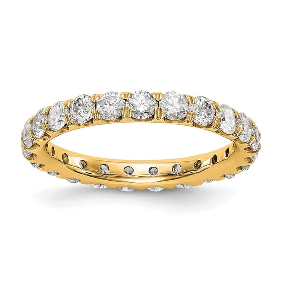 Diamond2Deal 14k Yellow Gold 2 carat Lab Grown Diamond VS/SI D E F Size 8 Eternity Ring for Women