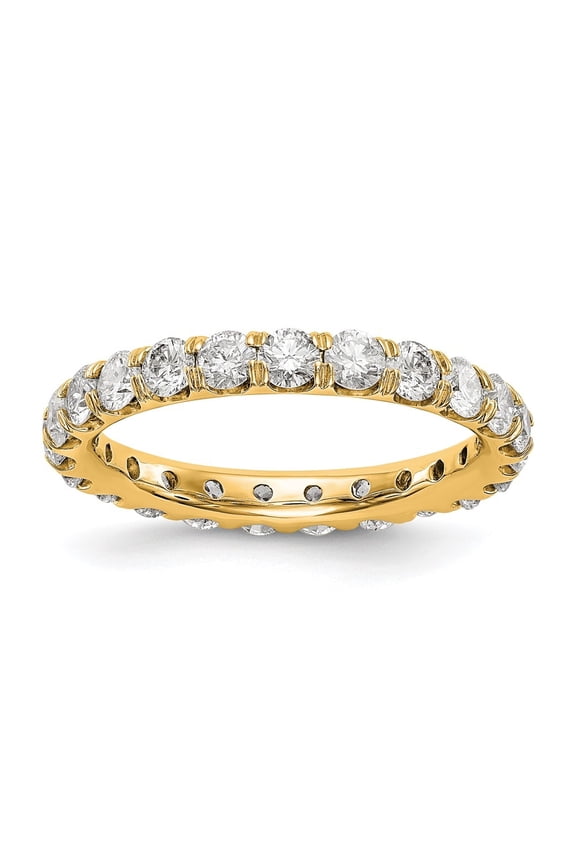 14k Yellow Gold 2 carat Lab Grown Diamond VS/SI D E F Size 8 Eternity Ring for Women