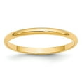 thumbnail image 1 of Diamond2Deal 14k Yellow Gold 2mm Lightweight Half Round Wedding Band Ring for Women Size 6, 1 of 1