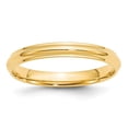 thumbnail image 1 of Diamond2Deal 14k Yellow Gold 3mm Half Round with Edge Wedding Band Ring for Women Size 9.5, 1 of 1