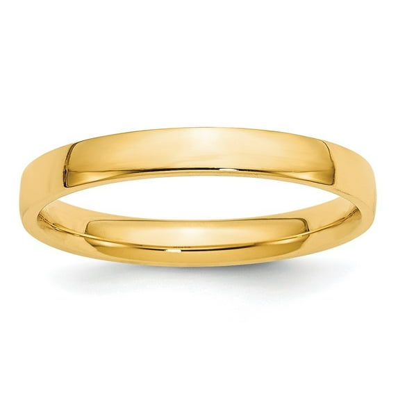 Diamond2Deal 14k Yellow Gold 3mm Lightweight Comfort Fit Wedding Band Ring for Women Size 7