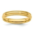 thumbnail image 1 of Diamond2Deal 14k Yellow Gold 4mm Milgrain Half Round Comfort Fit Wedding Band Ring for Women Size 8.5, 1 of 1