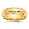 thumbnail image 1 of Diamond2Deal 14k Yellow Gold 6mm Half Round with Edge Wedding Band Ring for Women Size 14, 1 of 1