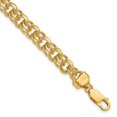 thumbnail image 1 of Diamond2Deal 14k Yellow Gold 7.5mm Solid Double Link Charm Bracelet for Women 8", 1 of 5