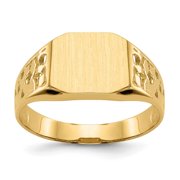 Diamond2Deal 14k Yellow Gold 9.0x10.5mm Open Back Men's Signet Ring Size-9