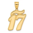 thumbnail image 1 of Diamond2Deal 14k Yellow Gold Brushed Border Script Number 17 Pendant for Women, 1 of 1