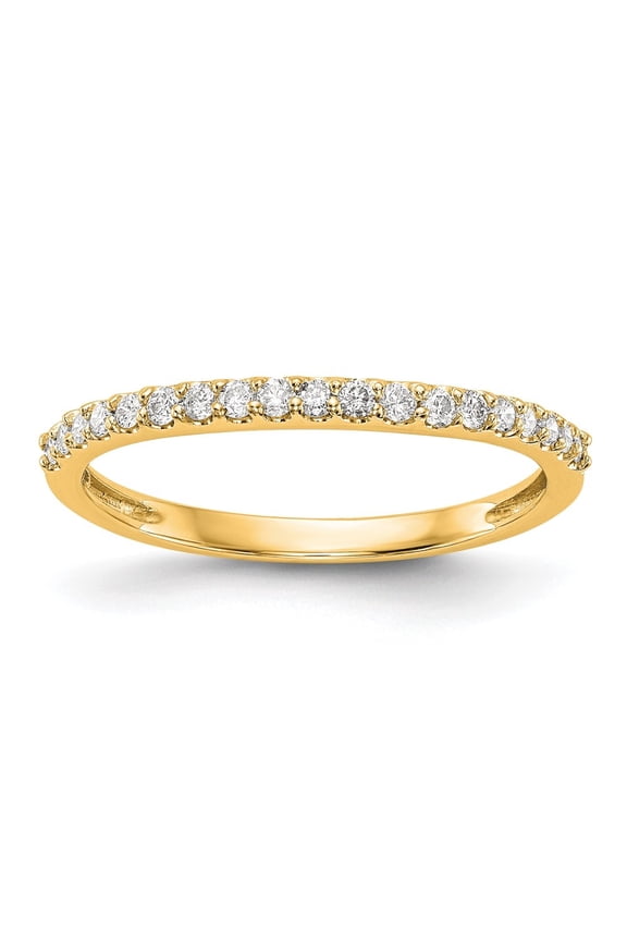 14k Yellow Gold Diamond Band for Women Size- 7